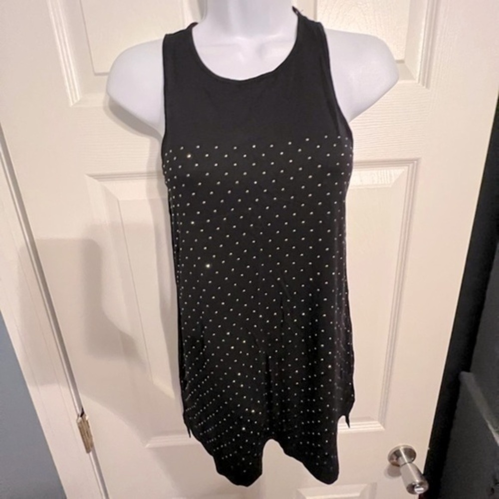 NWT Old Navy Women’s X Small Sleeveless Black Tunic Beaded Tank Top XS Casual